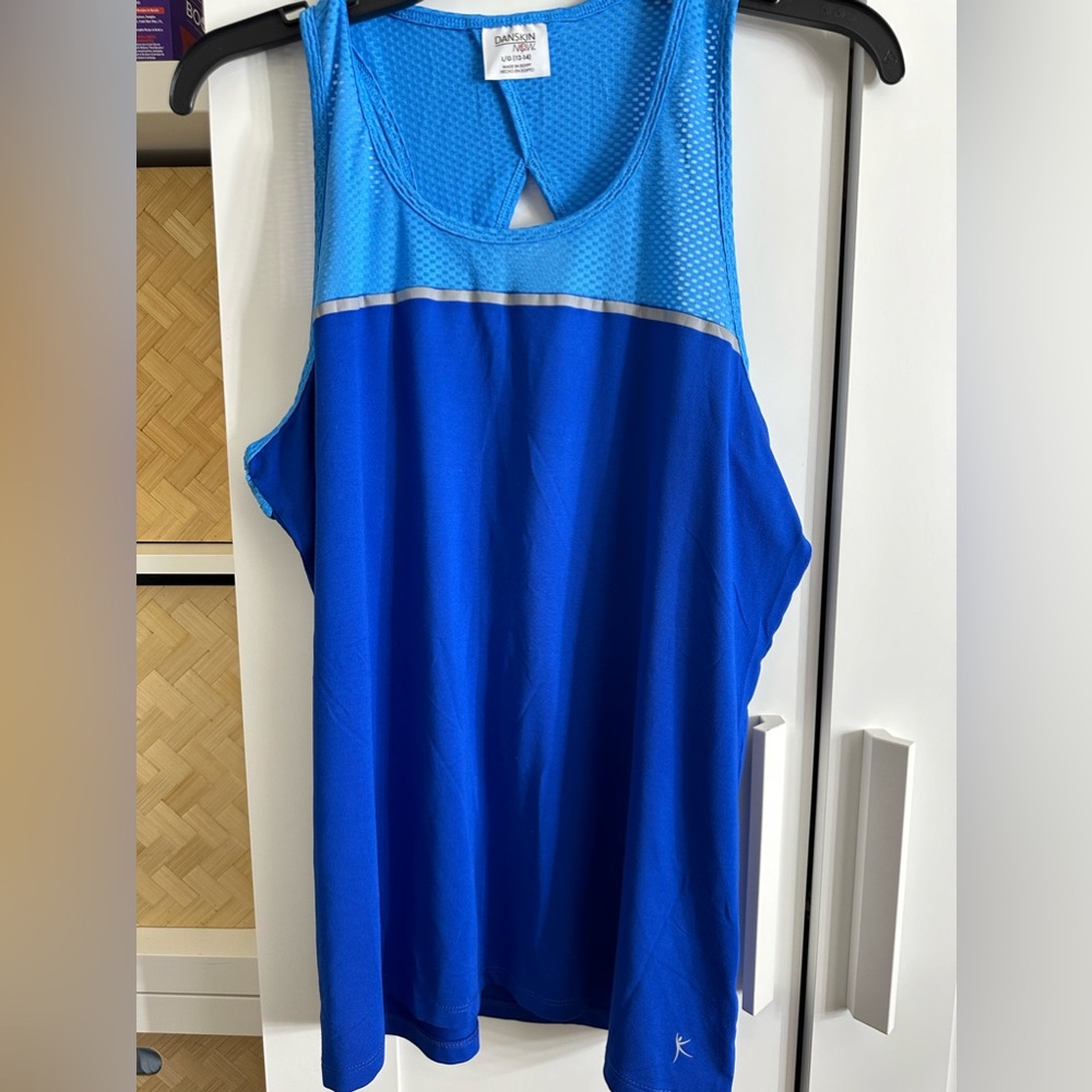 Danskin now workout tank L blue teal